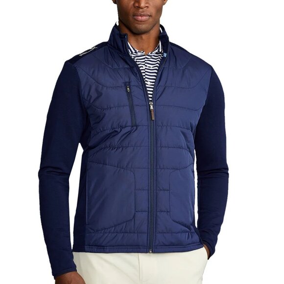 RLX Ralph Lauren Golf Men’s Cool Wool Paneled Stretch Terry Jacket Navy, Size M - Picture 3 of 14